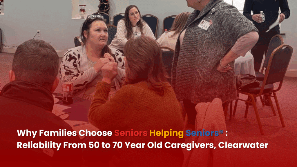 Caregiver assisting a senior with daily routines in a CLearwater home