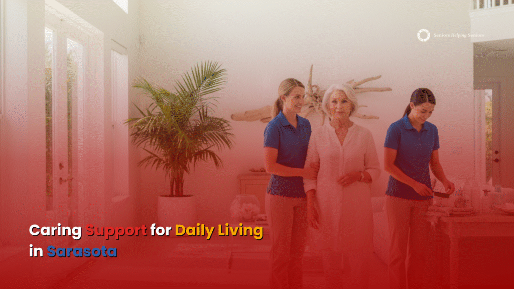 Caregiver assisting an older adult in Sarasota