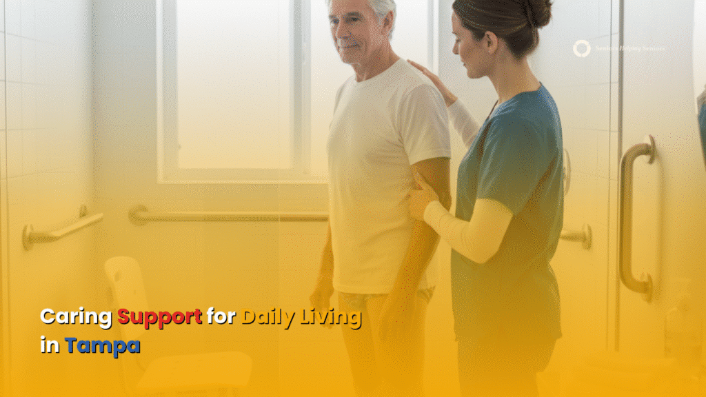 Caregiver assisting an older adult in Tampa